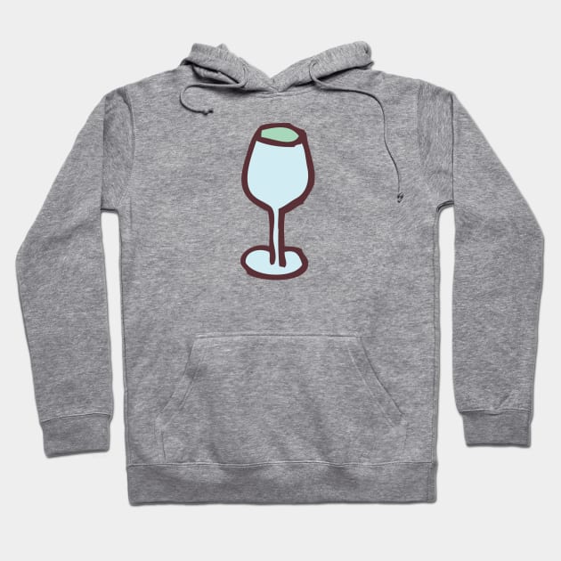 Wine Glass Funny Nursery Cartoon Drawing Design Hoodie by skstring